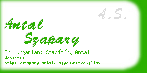 antal szapary business card